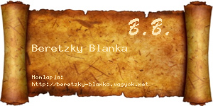 Beretzky Blanka névjegykártya